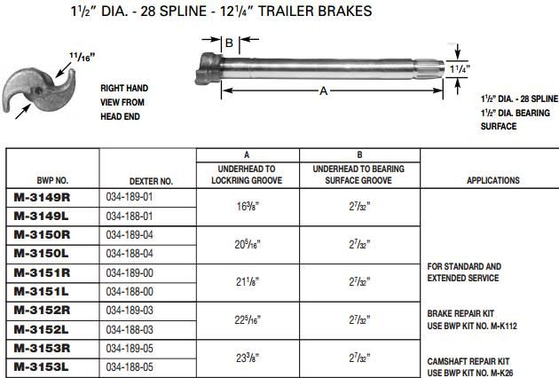 Camshaft E-10925 1-1/2-28 X 23.375" LH M-3153-L