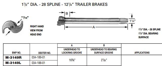 Camshaft E-10917 1-1/2-28 X 16.375" LH M-3149-L