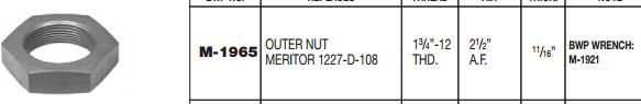 Outer Nut E-2658 M-1965