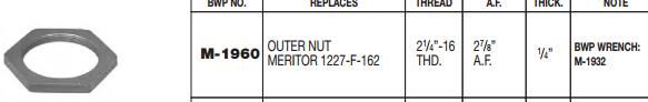 Outer Spindle Nut E-2300 M-1960