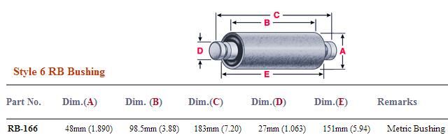 Rubber Bushing RB-166 NRB166