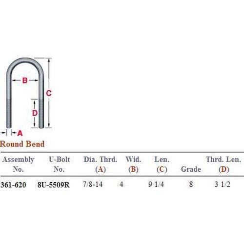 Round Bend U-Bolt Kit 361-620 UKRD794G8
