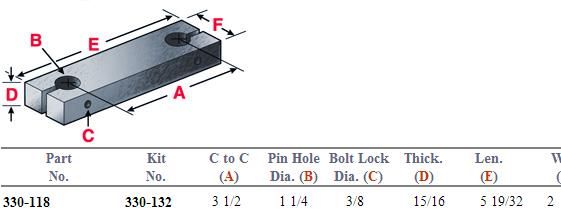 Shackle Side Bar 330-118 PE14A