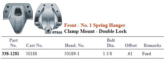 Front Spring Hanger 50189-1 338-1281