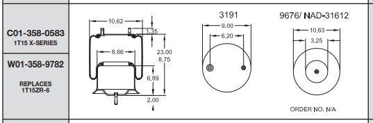 9782 Air Bag Steel Pedestal 452-9782