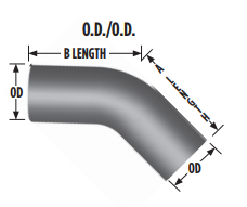 3.5" 45 DEG 9 X 9 OD/OD Elbow L3545-0909SA