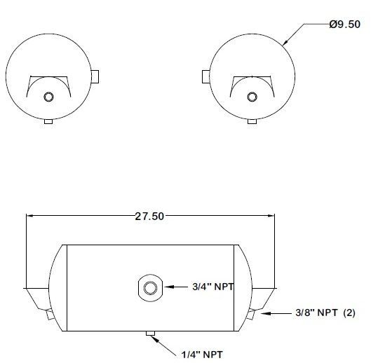 Air Tank 9.5" X 22.5" HT9500 172.2001