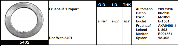 Axle Spindle Washer E-1561 5402