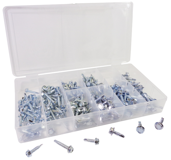 200 Piece Hex Head Self Drilling Screw Kit 562.HK200SD