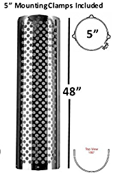 5" X 48" 180 Degree Heat Shield Kit Round Holes 562.U6151SS