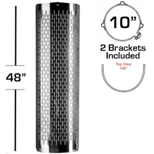 10" X 48" 180 Degree Heat Shield Kit Slotted 562.U62101SS