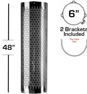6" X 48" 180 Degree Heat Shield Kit Slotted 562.U6261SS