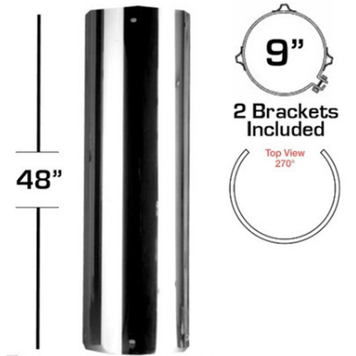 9" X 48" 270 Degree Heat Shield Kit Solid 562.U6392SS