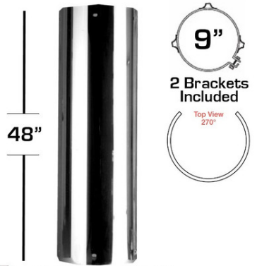 9" X 48" 270 Degree Heat Shield Kit Solid 562.U6392SS