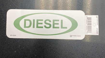 2-1/4" X 6" Diesel Fuel Decal 571.D101