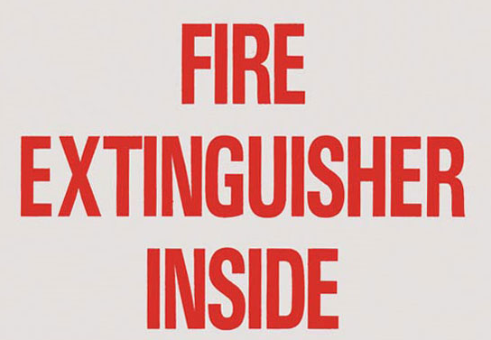 4.5" X 6.75" Fire Extinguisher Inside Decal 571.D106