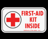 2.25" X 4" First Aid Kit Inside Decal 571.D108