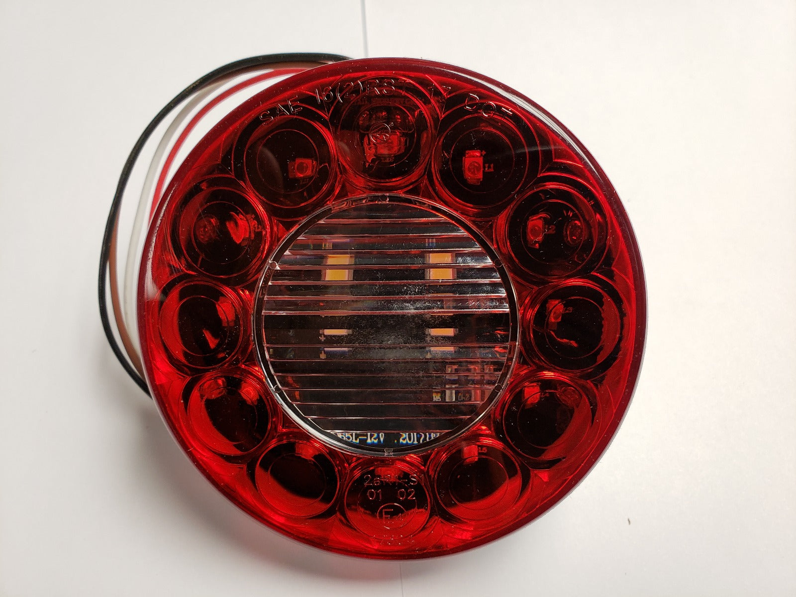 Red 4" Round LED STT With Backup Light 571.LD40RW14