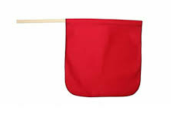 18" X 18" Red Safety Flag With Pole 571.SF1801D