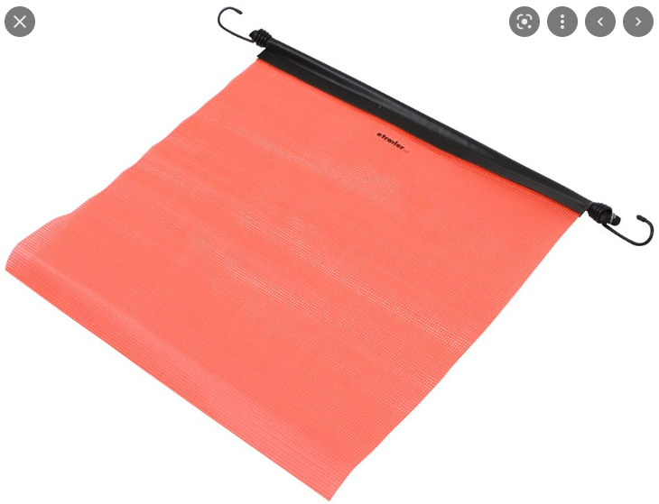 18" X 18" Orange Vinyl Mesh Safety Flag With Bungee 571.SF1805B