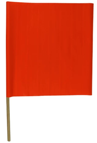 18" X 18" Orange Safety Flag With Pole 571.SF181D