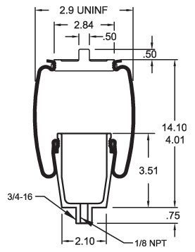 7074 Cab Air Bag ABSZ70-7074