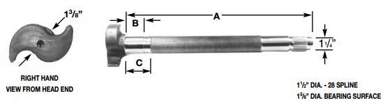 Camshaft E-6082R 1-1/2-28 X 24.063" RH 122.282402.02