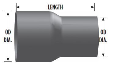 4 OD TO 3.5 OD Exhaust Reducer R4O-35OA 562.U83435A