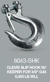 3/8" G43 Clevis Slip Hook 573.KG738SL