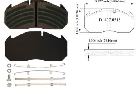 Air Disc Brake Pads 141.D1407SD KHD1407