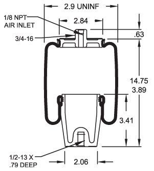 7024 Cab Air Bag ABSZ70-7024