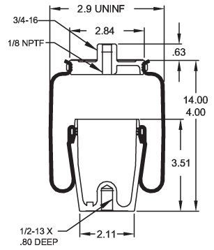 7080 Cab Air Bag ABSZ70-7080