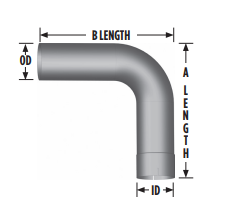 3" 90 Degree Exhaust Elbow ID-OD L390-0808A