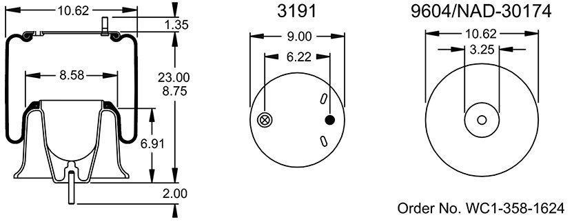 9759 Air Bag AB1DF23-A999 Aluminum Base