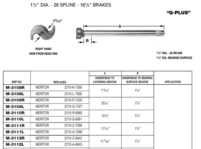 Camshaft E-9650 1-1/2-28 X 8.563" RH M-3109-R