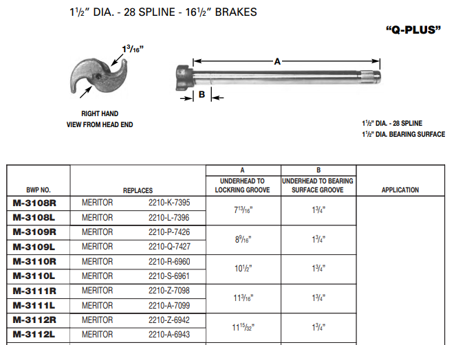 Camshaft E-9646 1-1/2-28 X 7.719" RH M-3108-R