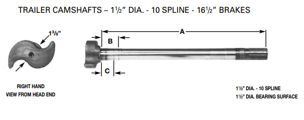 Camshaft E-4718 1-1/2-10 X 25.75" RH M-3183-R