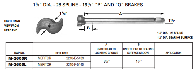 Camshaft E-4897 1-1/2-28 X 8.563" RH M-2605-R