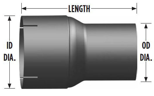 3.5 ID To 3 OD Exhaust Reducer R35I-3OA 562.U82353A