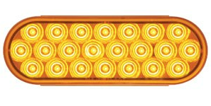 Amber LED Oval Strobe Warning Light 24 Diodes LEDW2238-24A