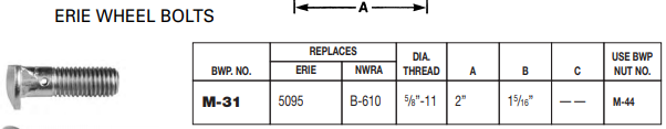 Wheel Bolt E-4989 M-31