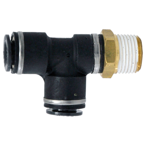 PTC Male Run Tee 1/4 Tube X 3/8 NPT QL1371-4C KV2Y07-36S