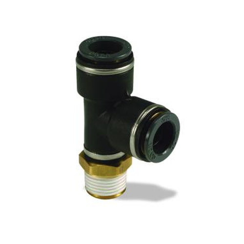 Male Run Tee 1/4 Tube X 1/4 NPT QL1371-4B KV2Y07-35S