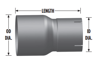 4 OD To 3.5 ID Exhaust Reducer R4O-35IA 562.U81435A