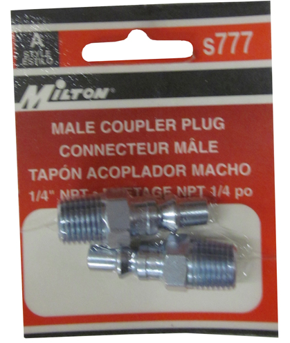 Milton Male Coupler Plug "A" S777 1/4 NPT